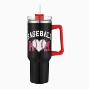 #92383 Fabulous Baseball Mom Black & Red 40 oz Tumbler